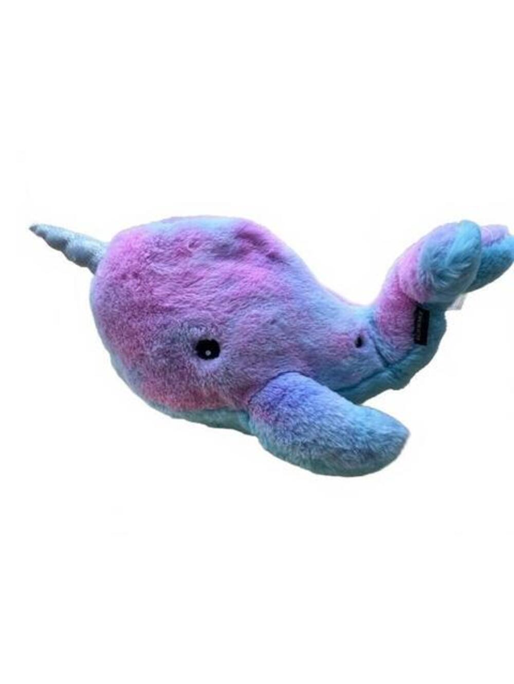 FAO Schwarz Glow Brights Narwhal Plush Stuffed Animal Light Up Sound 15" Tie Dye
